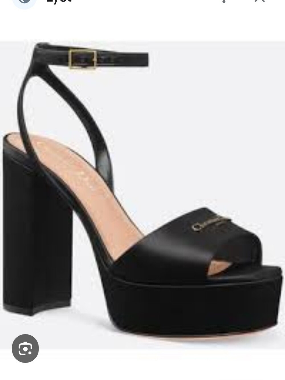 $1,300 Dior D-Lane Logo Heeled Platform Sandal Silk Black EU 37 US 7 BNIB